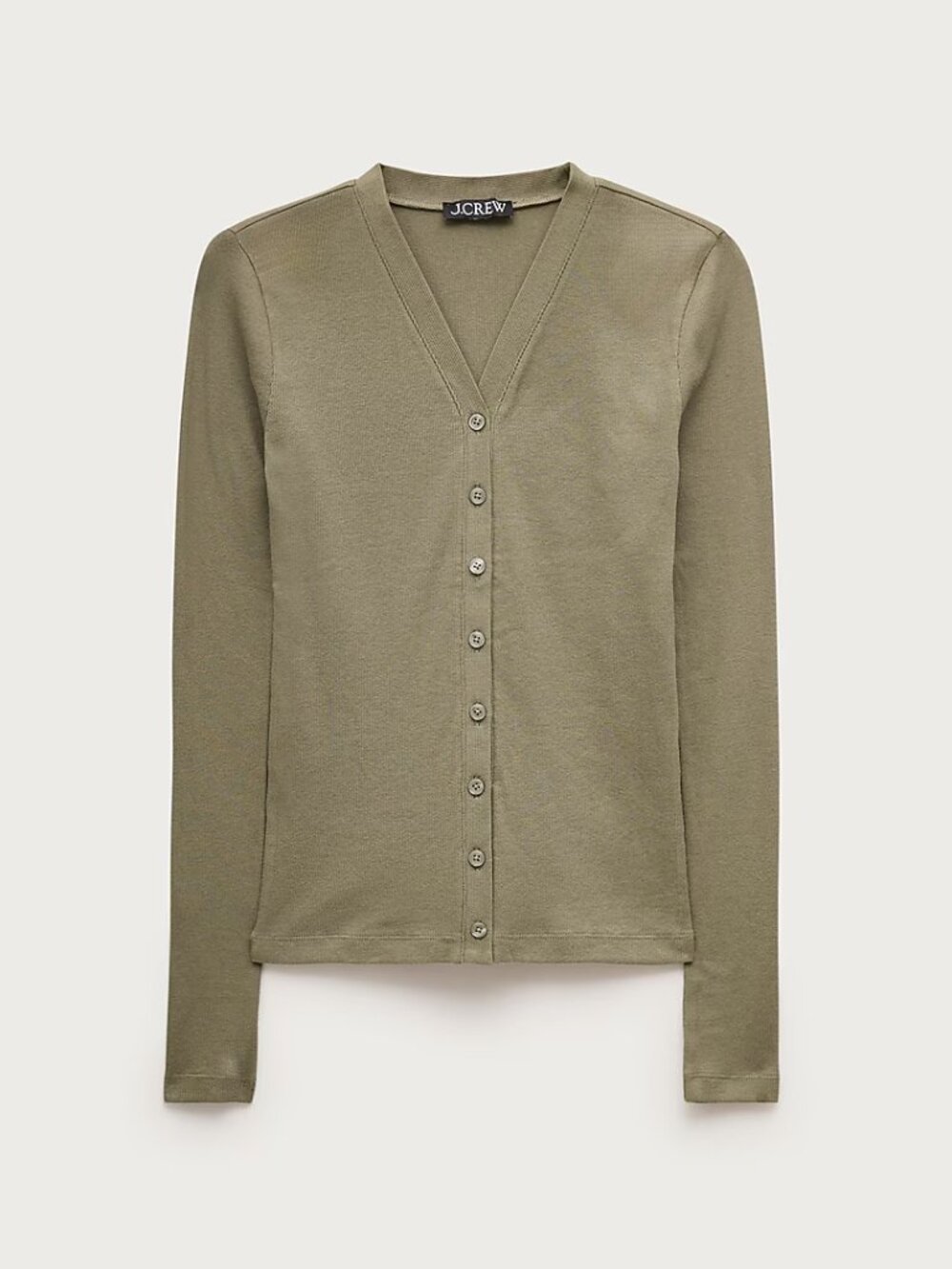J.Crew Lightweight Rib High V‑Neck Cardigan Top – Distant Surplus – XS – NWT
